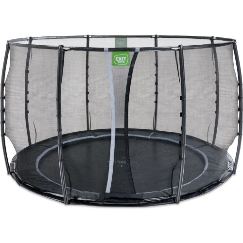 EXIT Dynamic ground level trampoline ø305cm with safety net - black