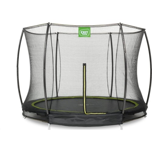 EXIT Silhouette ground trampoline ø244cm with safety net - black Outdoor Round Coil spring Sunken trampoline