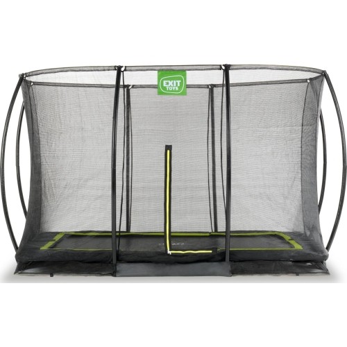 EXIT Silhouette ground trampoline 214x305cm with safety net - black Outdoor Rectangular Coil spring Sunken trampoline