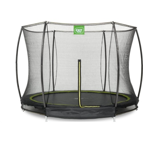 EXIT Silhouette ground trampoline ø305cm with safety net - black Outdoor Round Coil spring Sunken trampoline