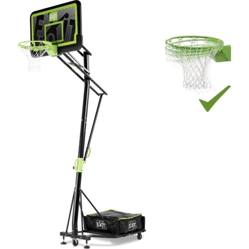 EXIT Galaxy portable basketball backboard on wheels with dunk hoop - black edition Rectangular Polypropylene (PP)