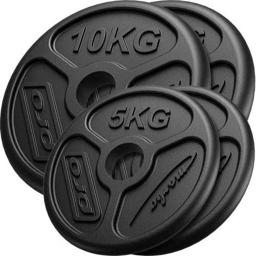 Cast Iron Weights Set Marbo, 30kg / 2x10kg + 2x5kg