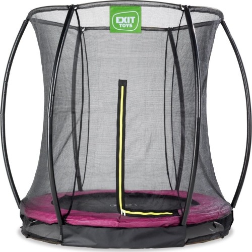 EXIT Silhouette ground trampoline ø183cm with safety net - pink Outdoor Round Coil spring Sunken trampoline