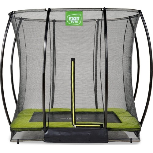 EXIT Silhouette trampolina ziemna 153x214cm z siatką zabezpieczającą - zielona