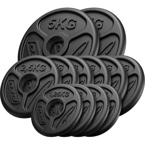 Olympic Cast Iron Weights Set Marbo, 30kg / 2x5kg + 6x2.5kg + 4x1.25kg