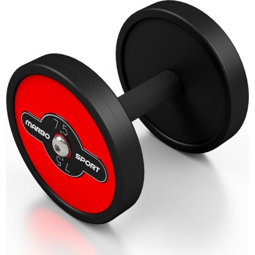 Rubber Coated Dumbbell Marbo Sport, Red, 7,5 kg