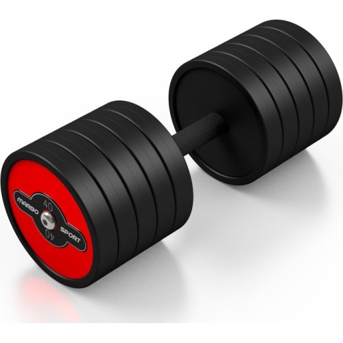 Rubberised Dumbbell Marbo, 40kg, Red