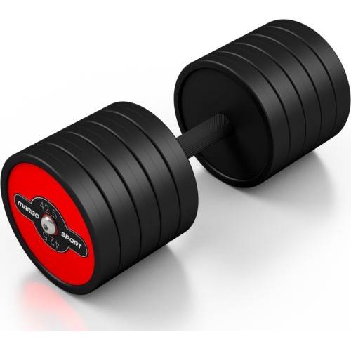 Rubber Coated Dumbbell Marbo Sport, Red, 42,5 kg