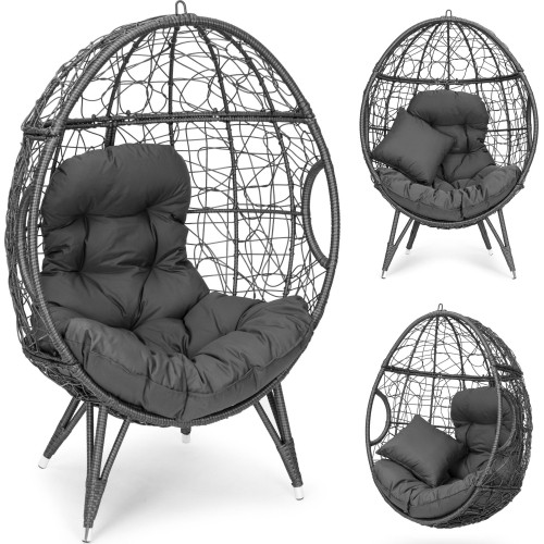 Garden chair basket free standing hanging basket cocoon grey