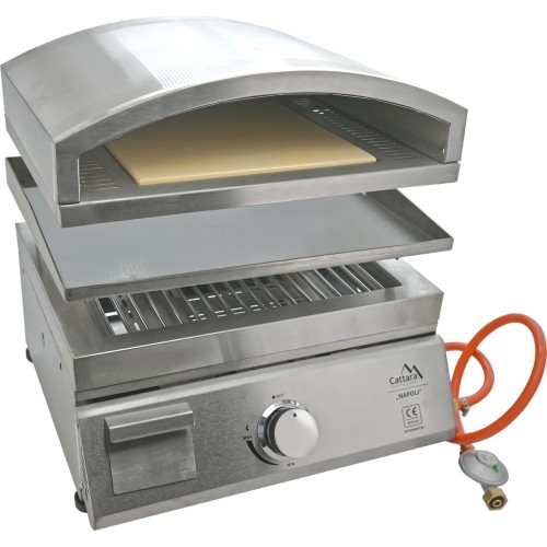 NAPOLI tabletop gas grill + pizza oven + grill plate