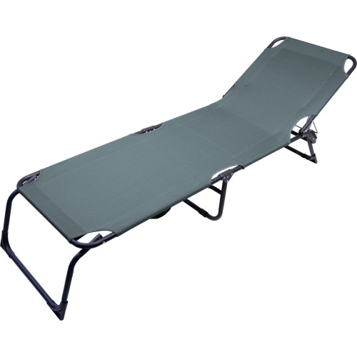 Folding camping deckchair BERLIN grey