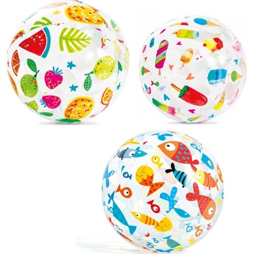 Inflatable beach ball 51cm various designs - 59040 INTEX