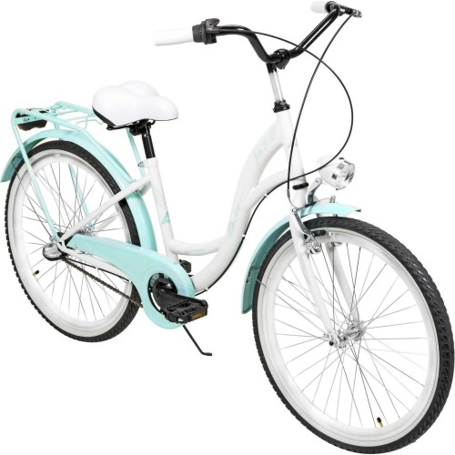 Dviratis AZIMUT Julie 24" 3-speed 2023 white-turquoise