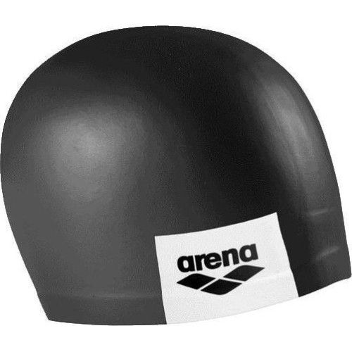 Moulded Swimming Cap Arena Logo, Black