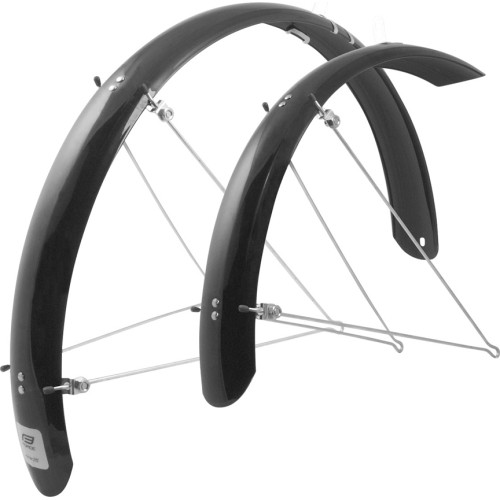 Bicycle Fenders FORCE Aluflex, 20", with struts, PET Pastic, Black