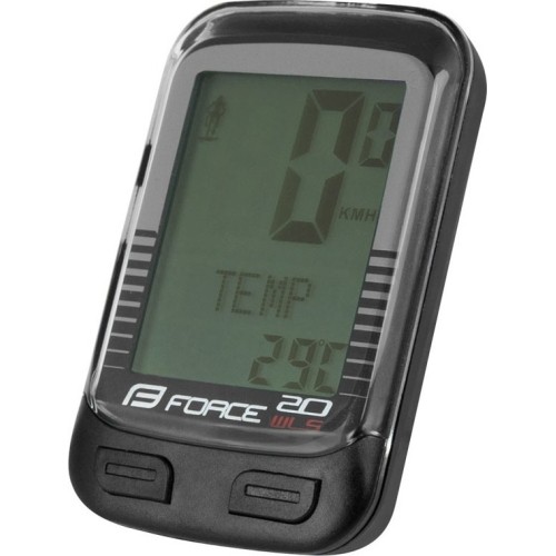 Bicycle Computer FORCE WLS 20 Functions, Wireless, Black