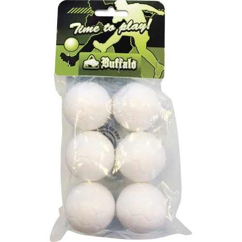 White Soccer Table Balls Buffalo 36 mm, 6pcs