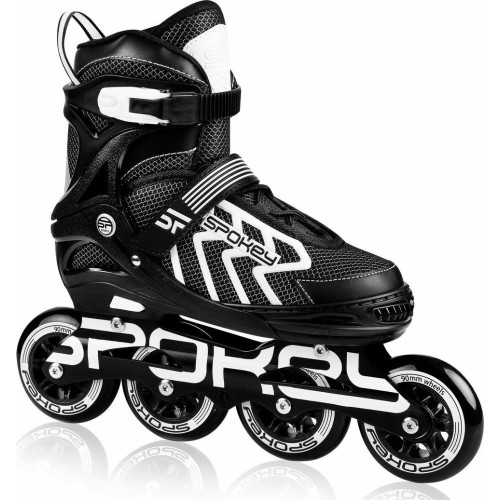 Adjustable inline skates black white Spokey KHAN