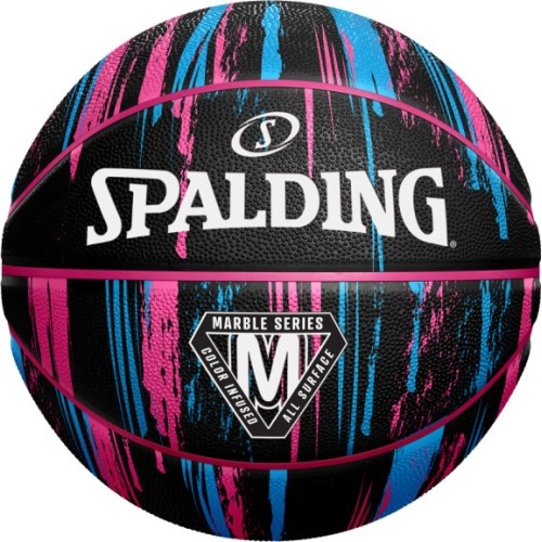 SPALDING MARBLE SERIES™ BLACK / PINK / BLUE (rozmiar 6)