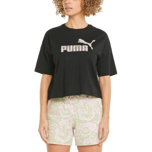 Puma Palaidinė Moterims Floral Vibes Cropped Tee Black 671594 01