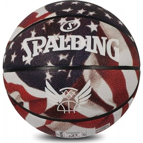 BASKETBALL SPALDING TREND STARS STRIPES ( 5 SIZE) (RUBBER)