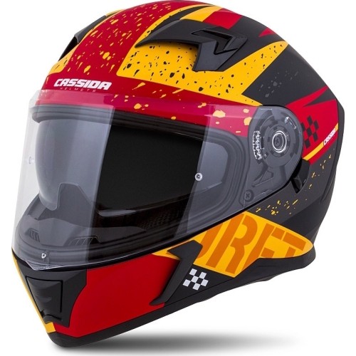 Kask motocyklowy Cassida Integral 3.0 DRFT Matte Orange/Fluo Red/Black/White