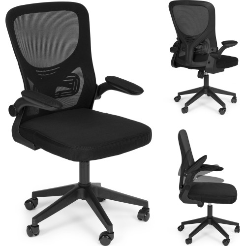 Swivel office chair contoured adjustable armrests black ModernHome