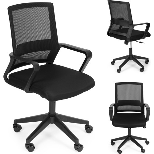 Office swivel chair contoured adjustable height black ModernHome