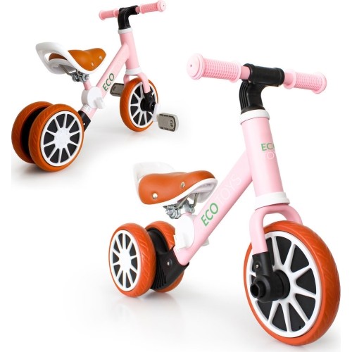 Balance Bike with Pedals Ecotoys 2in1, Pink