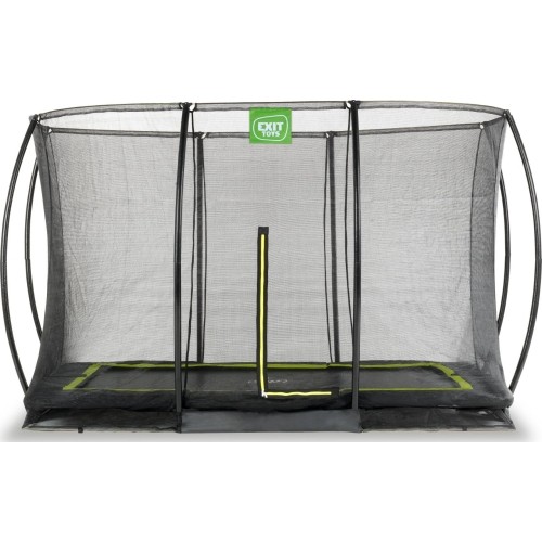 EXIT Silhouette ground trampoline 244x366cm with safety net - black Outdoor Rectangular Coil spring Sunken trampoline