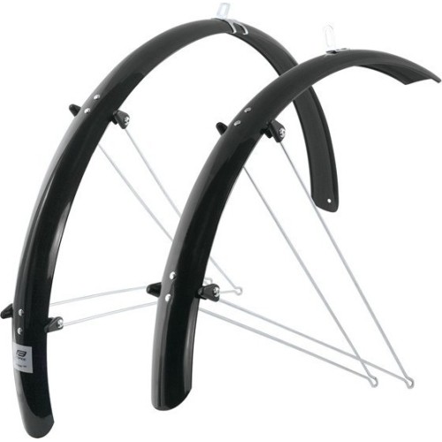 Bicycle Fenders Set FORCE Aluflex 28", With Holder, Black, Plastic