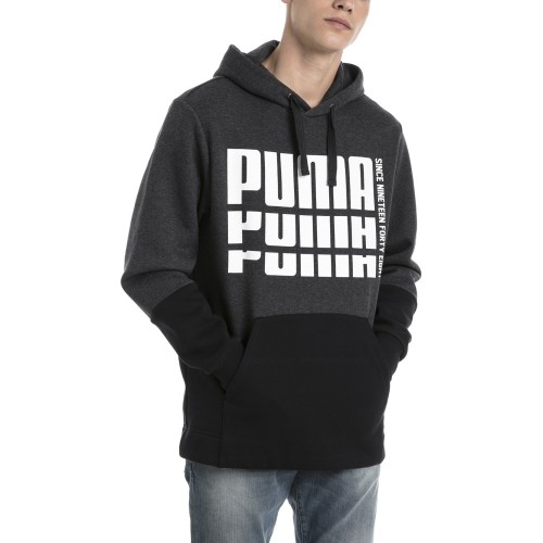 Puma Džemperis Rebel Up Hoodie Grey Black