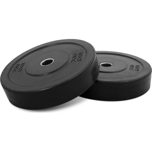 Newton Fitness Black Rubber Bumper Plates 25 kg Set