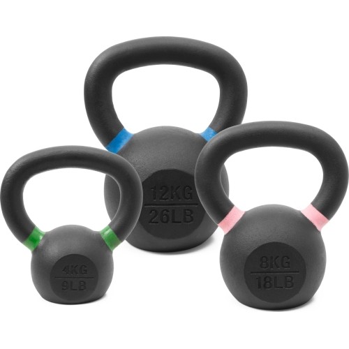 Pivot Fitness Premium Cast Iron Kettlebell Combi Set 24 kg