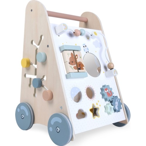 Wooden push walker educational stroller