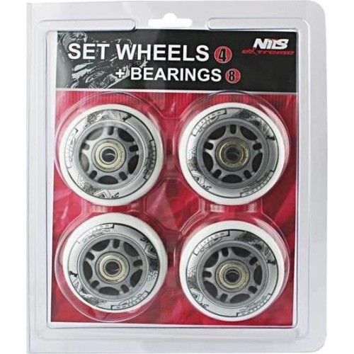 In-Line Skates Wheels Set Nils Extreme, White