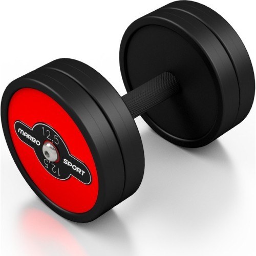 Rubberised Dumbbell Marbo, 12.5kg, Red