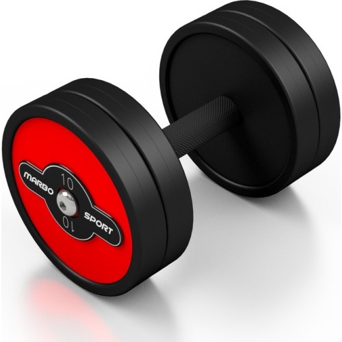 Rubberised Dumbbell Marbo, 10kg, Red