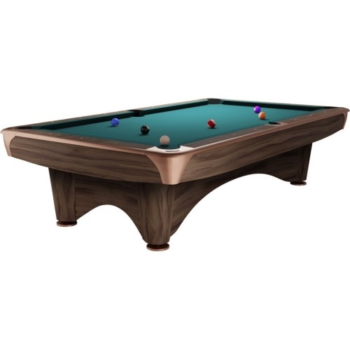 Billiard Table, Pool, Dynamic III, 9 ft., Modern Brown, Simonis 760 blue green