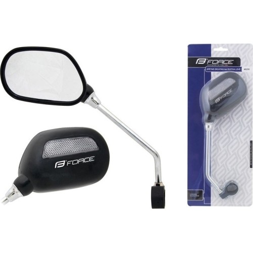 Bicycle Mirror FORCE, on Handlebar, Left, Black