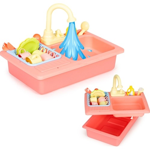 Sink sink with tap filled with water 12 accessories children's toy