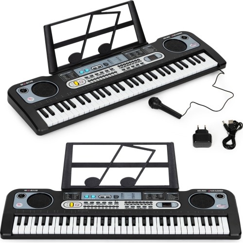 Duży keyboard pianino z mikrofonem dla dzieci + zasilacz