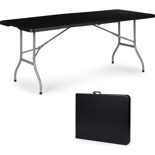 Garden catering folding banquet table 153cm - black