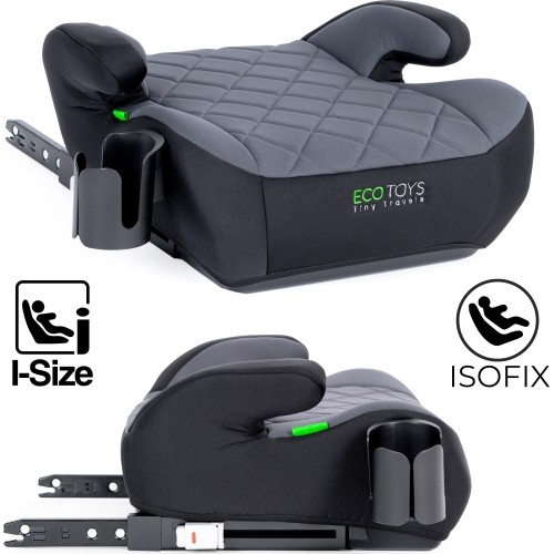 Podkładka ISOFIX samochodowa siedzisko dla dzieci i-SIZE uchwyt na napoje wzrost 125-150 cm ECOTOYS