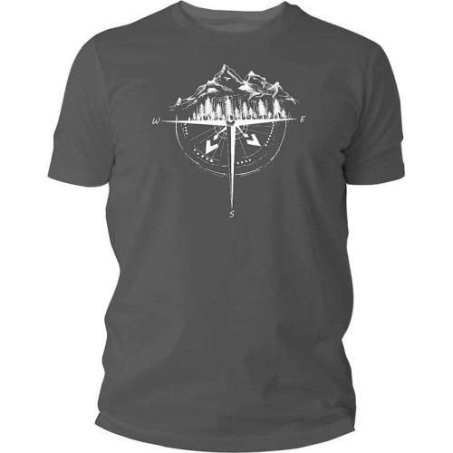 TigerWood men's t-shirt Rose of the Winds dark grey