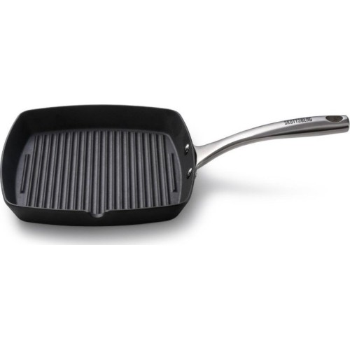 Skottsberg 24x24/28x28cm riffled cast iron frying pan : Pan size - 24x24cm