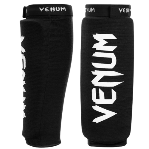 Venum Kontact Shin Guards Without Foot - Black