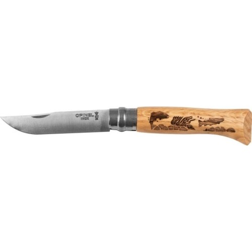 Nóż Opinel 8 inox dąb seria Animal - ryba