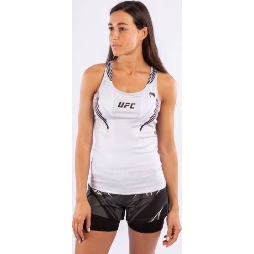 UFC Venum Authentic Fight Night Women's fitted Tank with shelf Bra - White