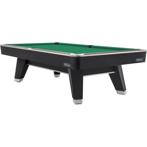 Billiard Table, Pool, Mr-Sung ACURRA by Rasson, 9 ft., matt-black (Strong Black), Simonis 760 gelbgrün